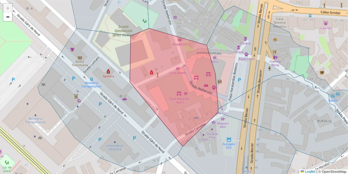 Hartă a codului poștal  și a codurilor poștale învecinate