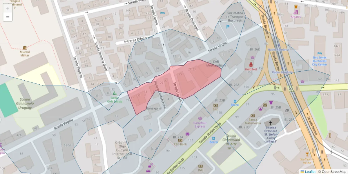 Hartă a codului poștal  și a codurilor poștale învecinate