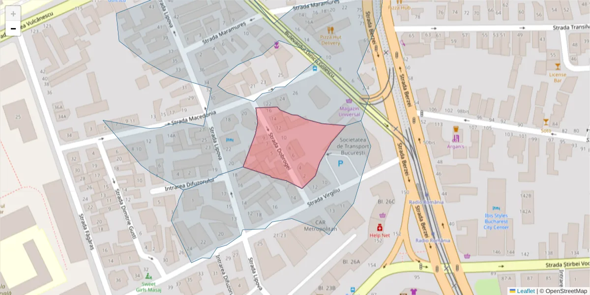 Hartă a codului poștal  și a codurilor poștale învecinate