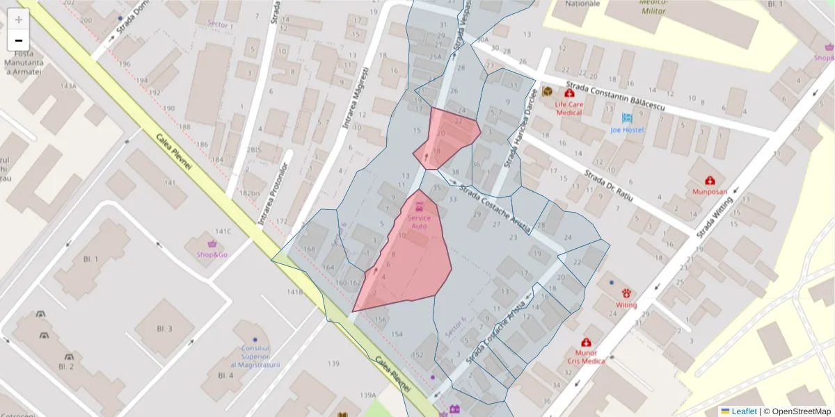 Hartă a codului poștal  și a codurilor poștale învecinate