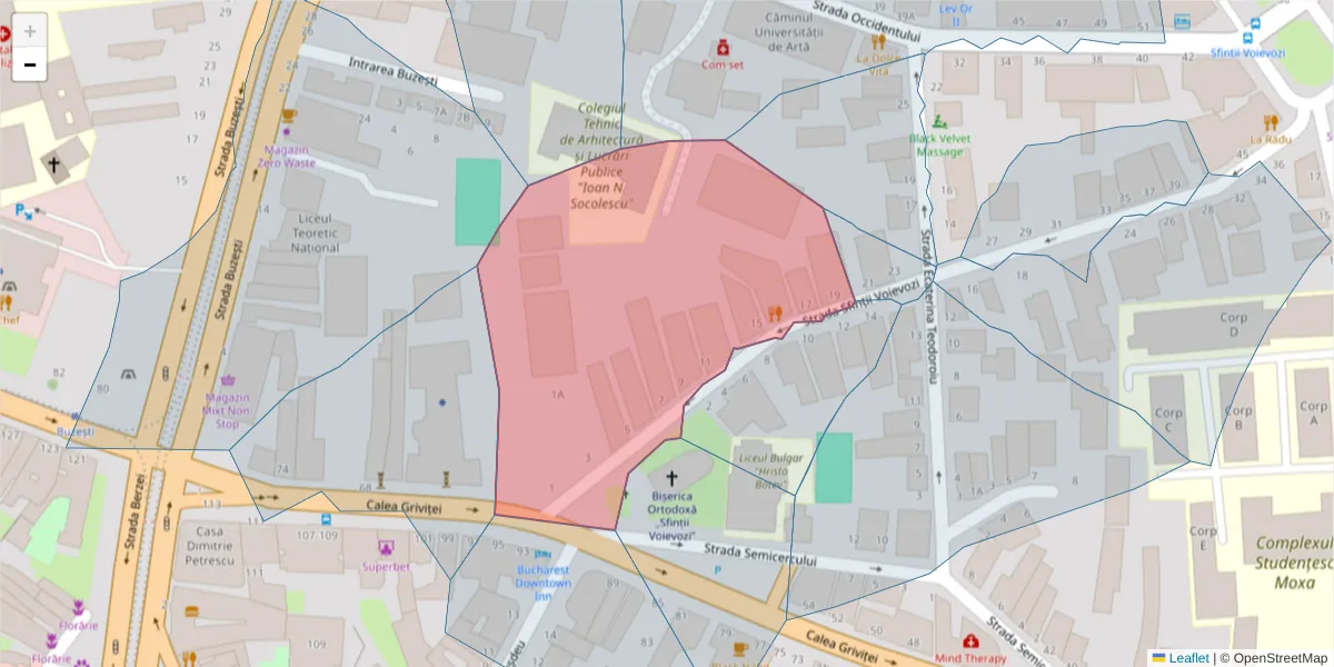 Hartă a codului poștal  și a codurilor poștale învecinate