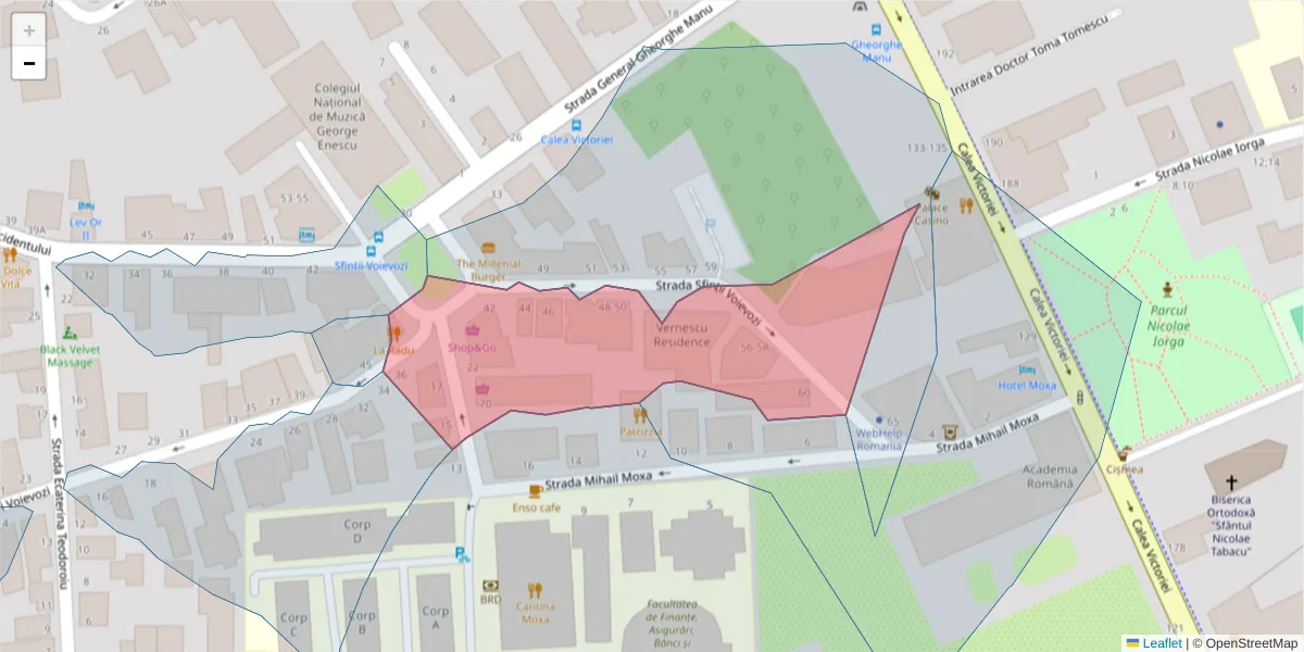 Hartă a codului poștal  și a codurilor poștale învecinate