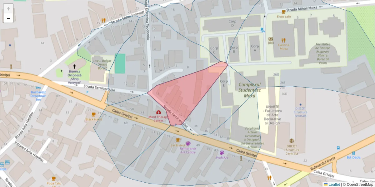 Hartă a codului poștal  și a codurilor poștale învecinate