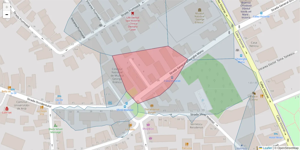 Hartă a codului poștal  și a codurilor poștale învecinate