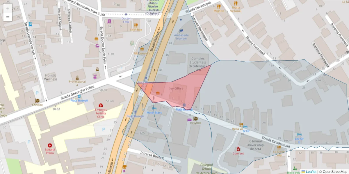 Hartă a codului poștal  și a codurilor poștale învecinate