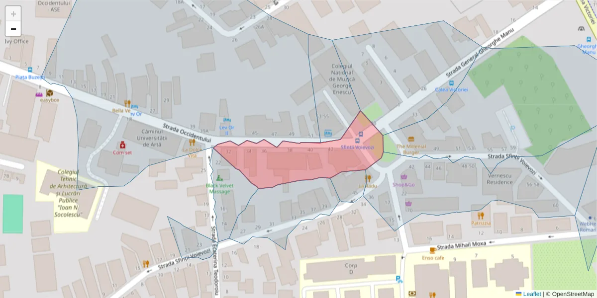 Hartă a codului poștal  și a codurilor poștale învecinate