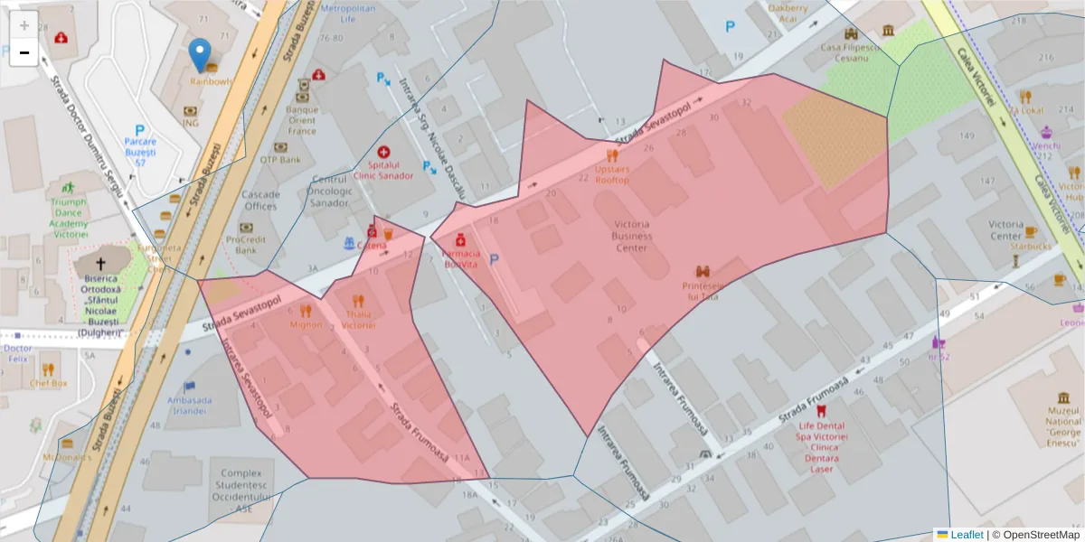 Hartă a codului poștal  și a codurilor poștale învecinate