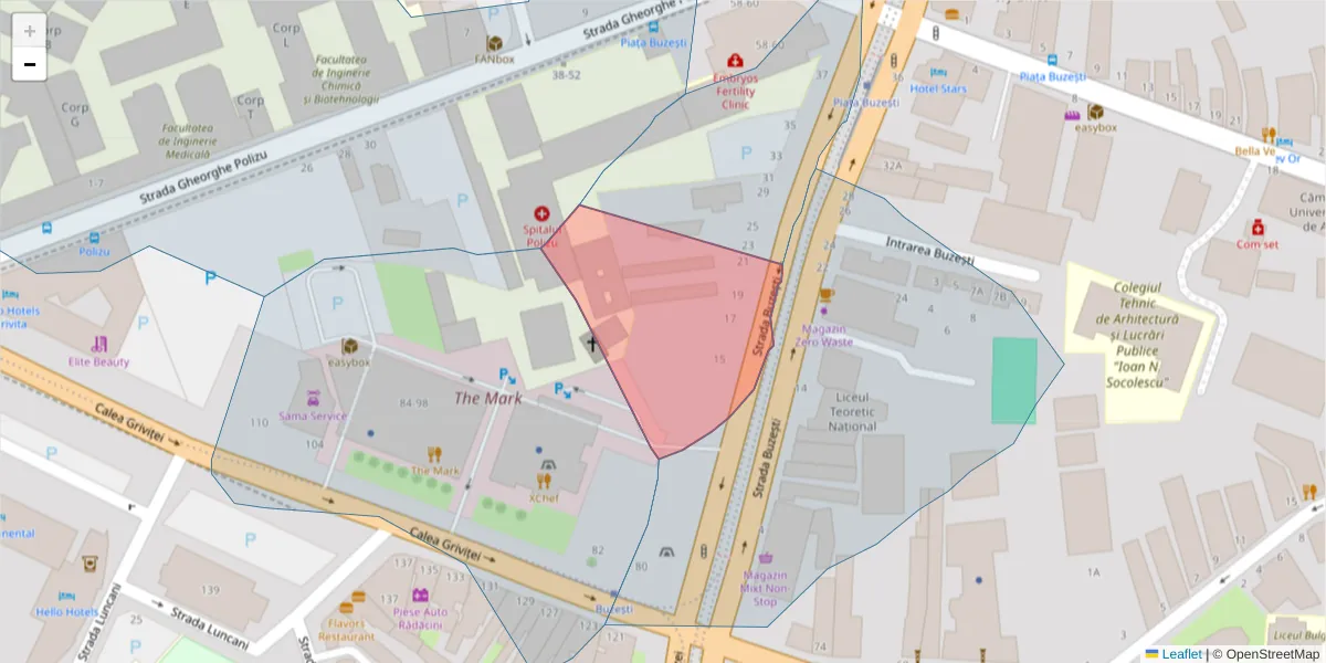 Hartă a codului poștal  și a codurilor poștale învecinate