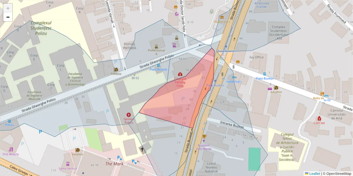 Hartă a codului poștal  și a codurilor poștale învecinate