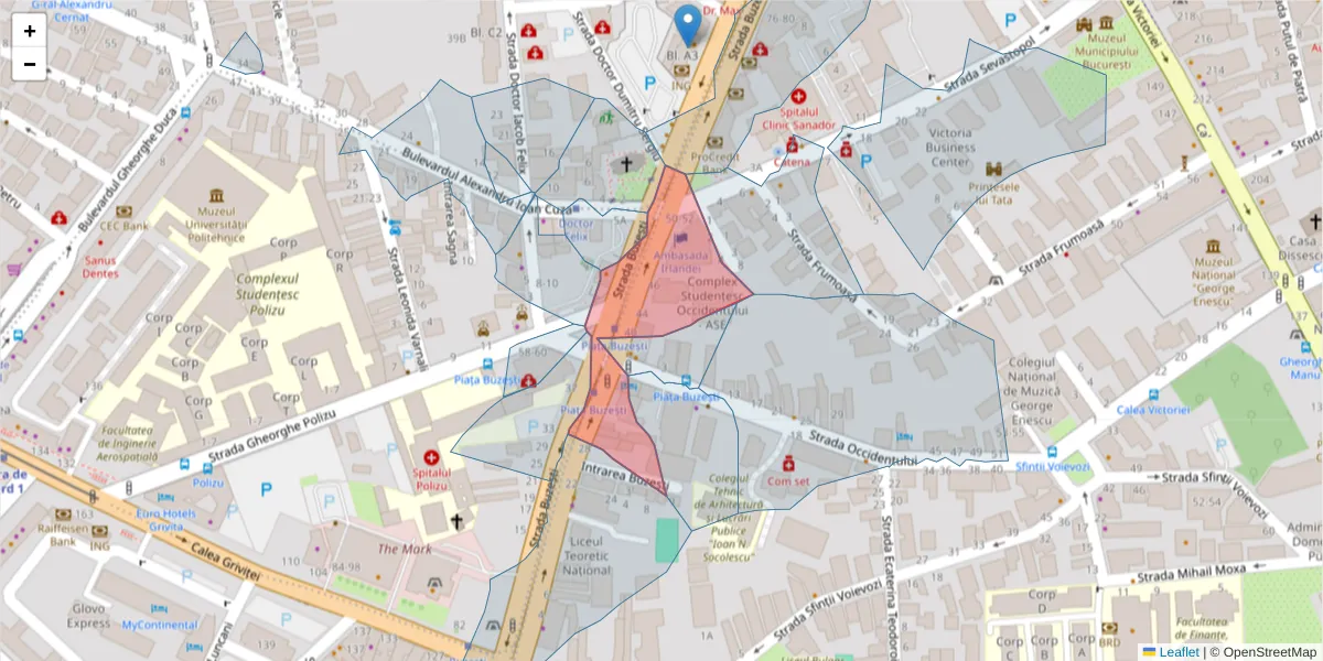 Hartă a codului poștal  și a codurilor poștale învecinate