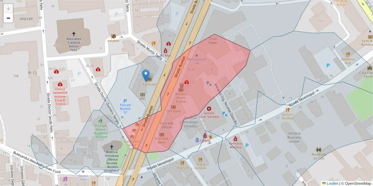 Hartă a codului poștal  și a codurilor poștale învecinate