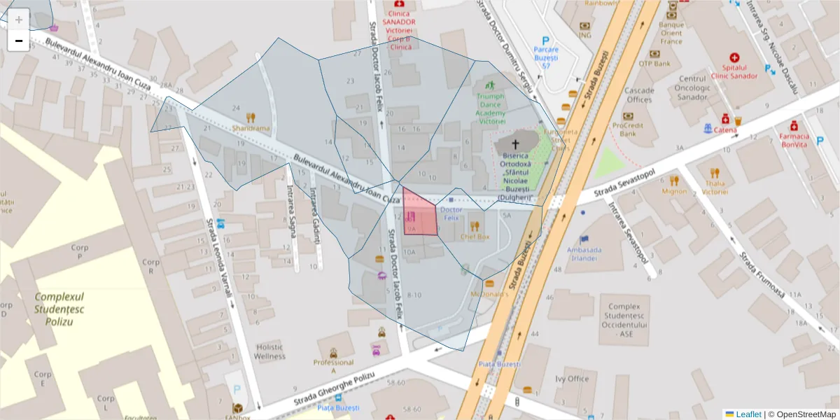 Hartă a codului poștal  și a codurilor poștale învecinate