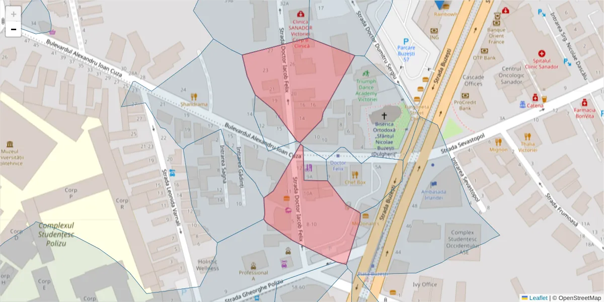 Hartă a codului poștal  și a codurilor poștale învecinate