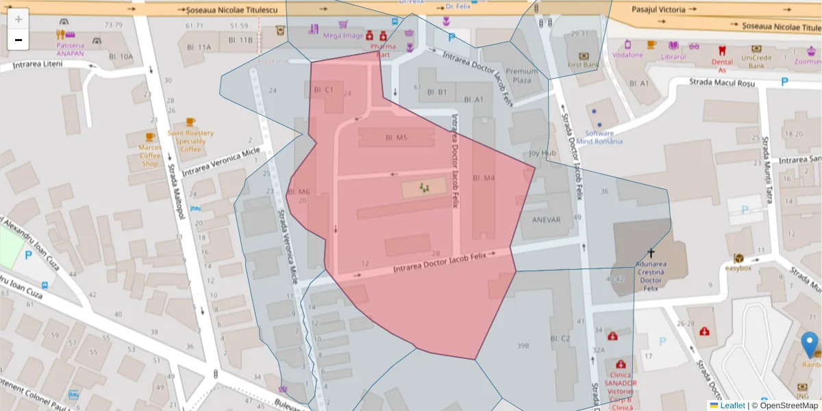 Hartă a codului poștal  și a codurilor poștale învecinate