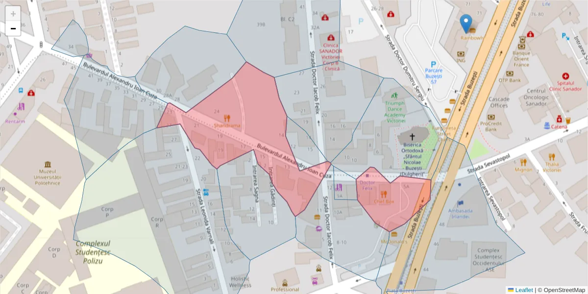 Hartă a codului poștal  și a codurilor poștale învecinate
