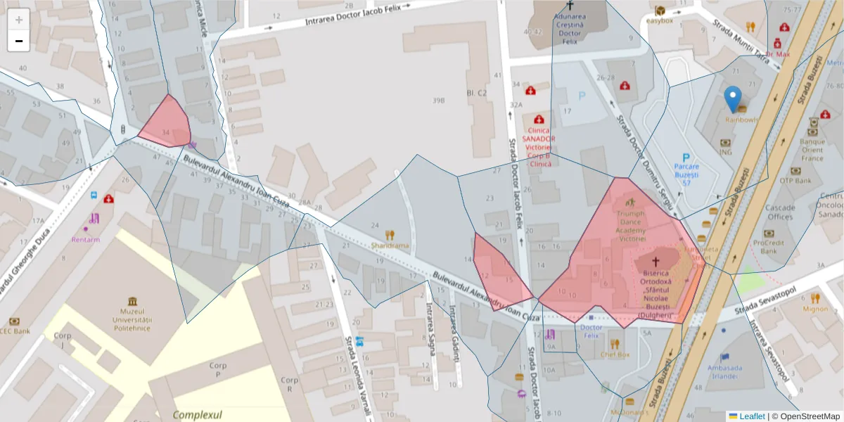 Hartă a codului poștal  și a codurilor poștale învecinate
