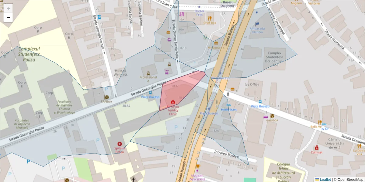 Hartă a codului poștal  și a codurilor poștale învecinate