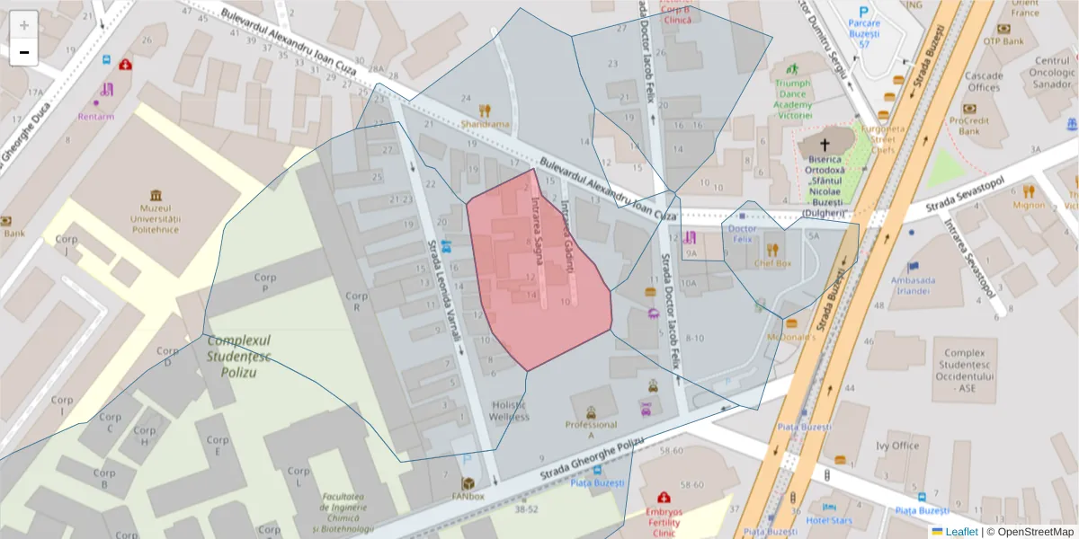 Hartă a codului poștal  și a codurilor poștale învecinate