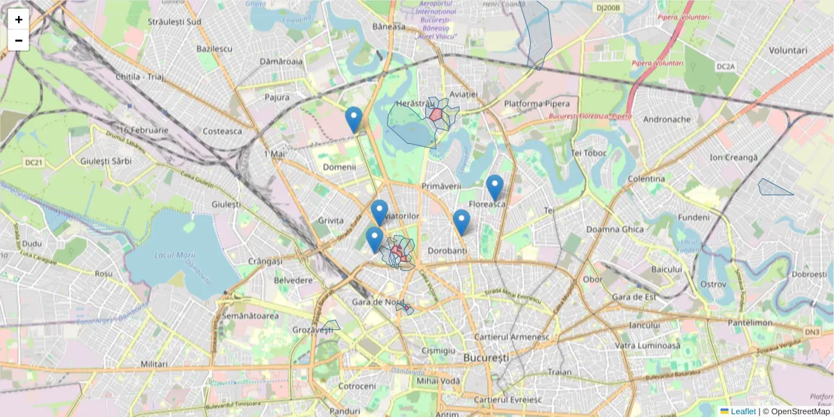 Hartă a codului poștal  și a codurilor poștale învecinate