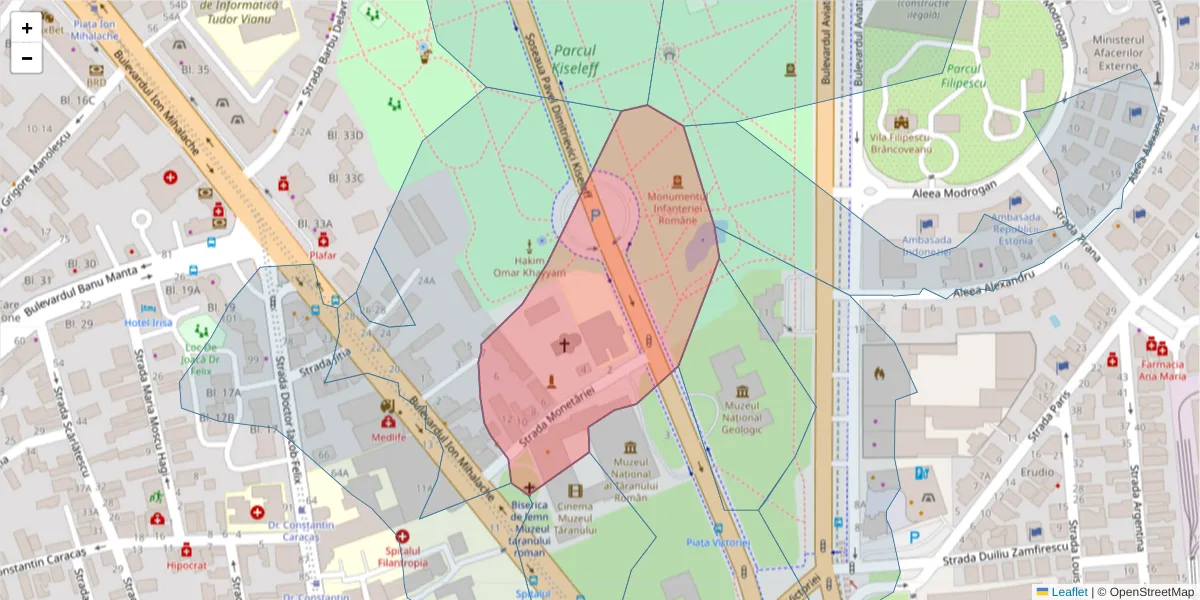 Hartă a codului poștal  și a codurilor poștale învecinate