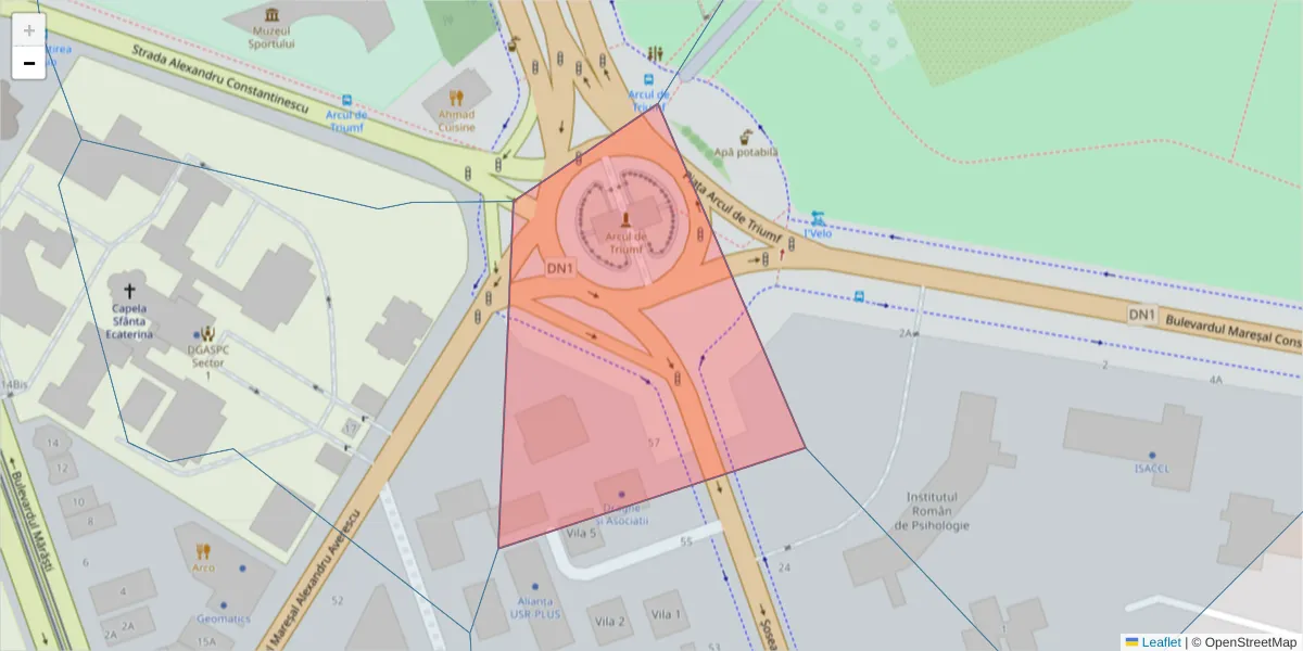 Hartă a codului poștal  și a codurilor poștale învecinate