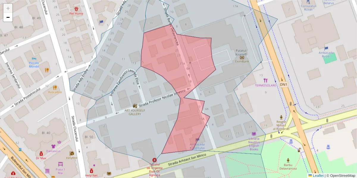 Hartă a codului poștal  și a codurilor poștale învecinate