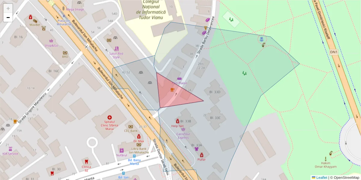 Hartă a codului poștal  și a codurilor poștale învecinate