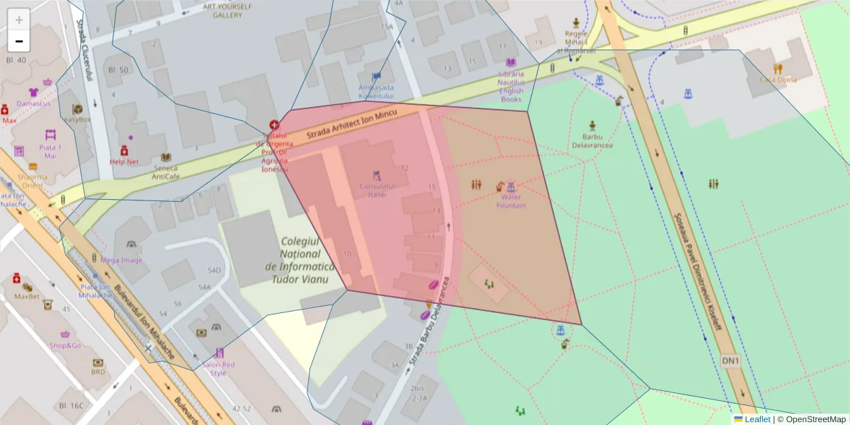 Hartă a codului poștal  și a codurilor poștale învecinate