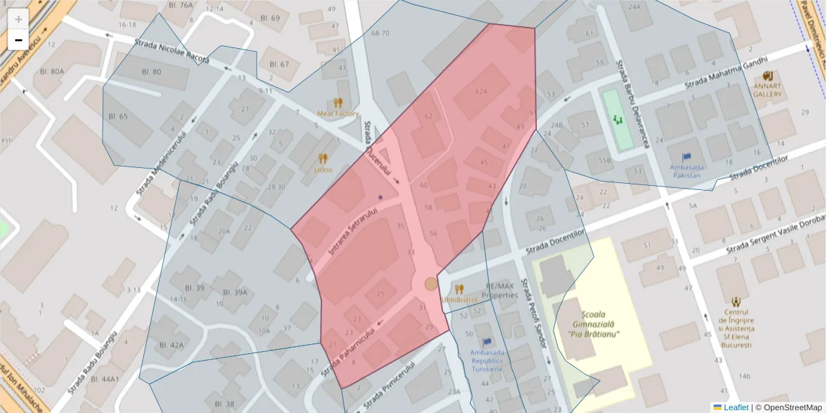 Hartă a codului poștal  și a codurilor poștale învecinate