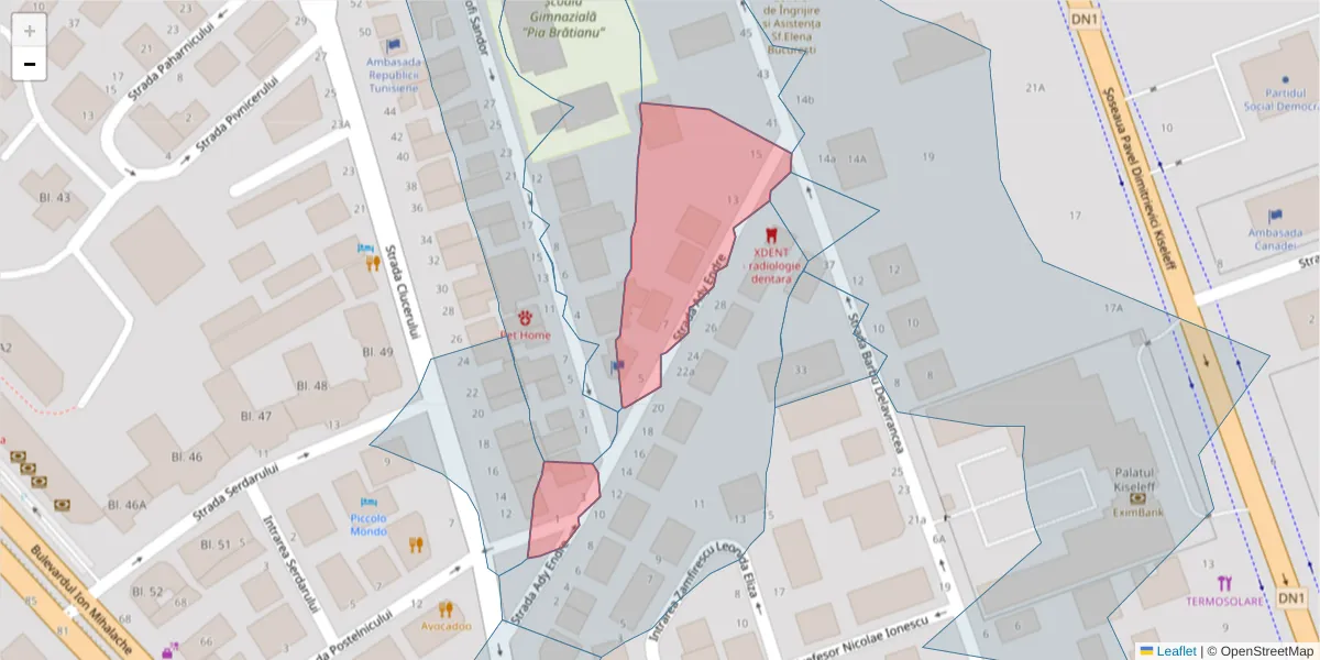 Hartă a codului poștal  și a codurilor poștale învecinate