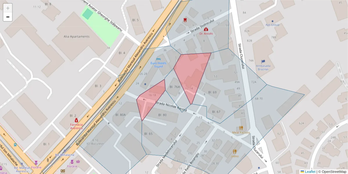 Hartă a codului poștal  și a codurilor poștale învecinate