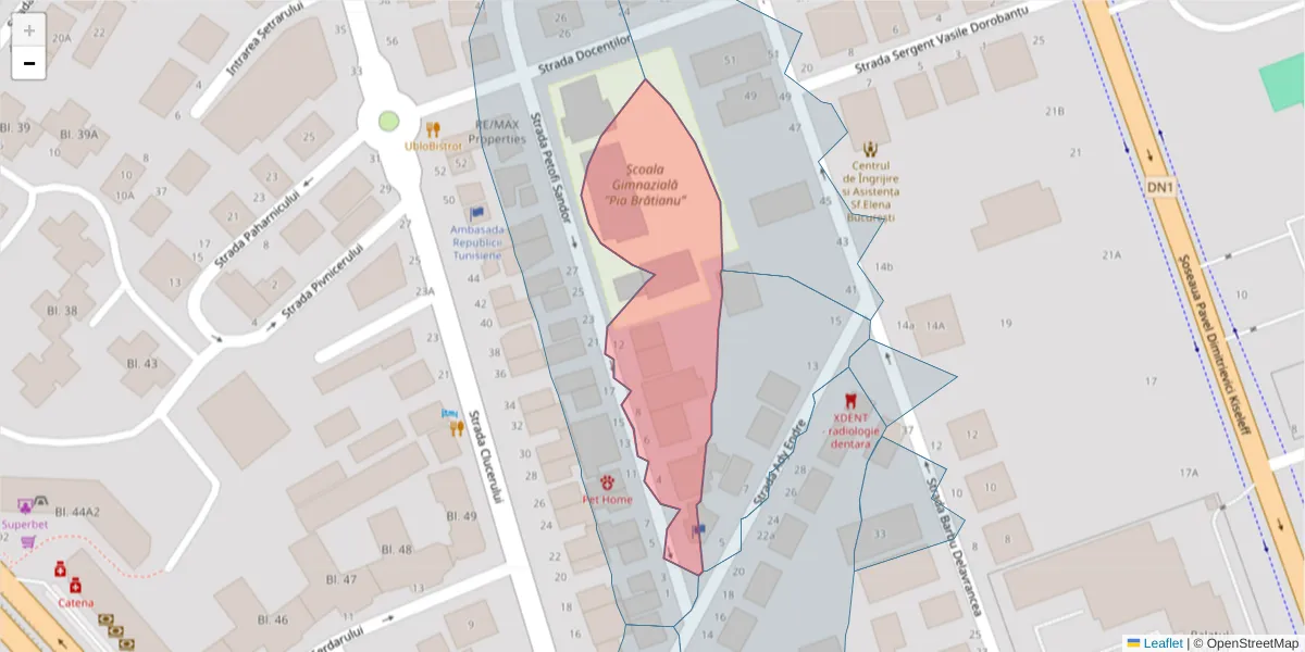 Hartă a codului poștal  și a codurilor poștale învecinate
