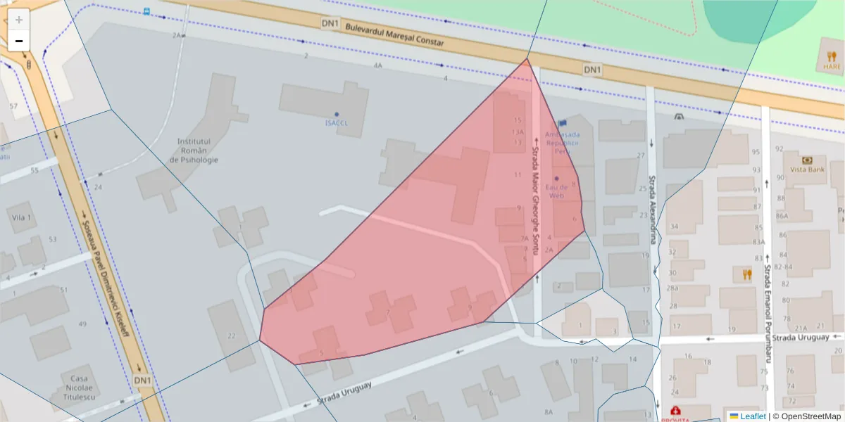 Hartă a codului poștal  și a codurilor poștale învecinate