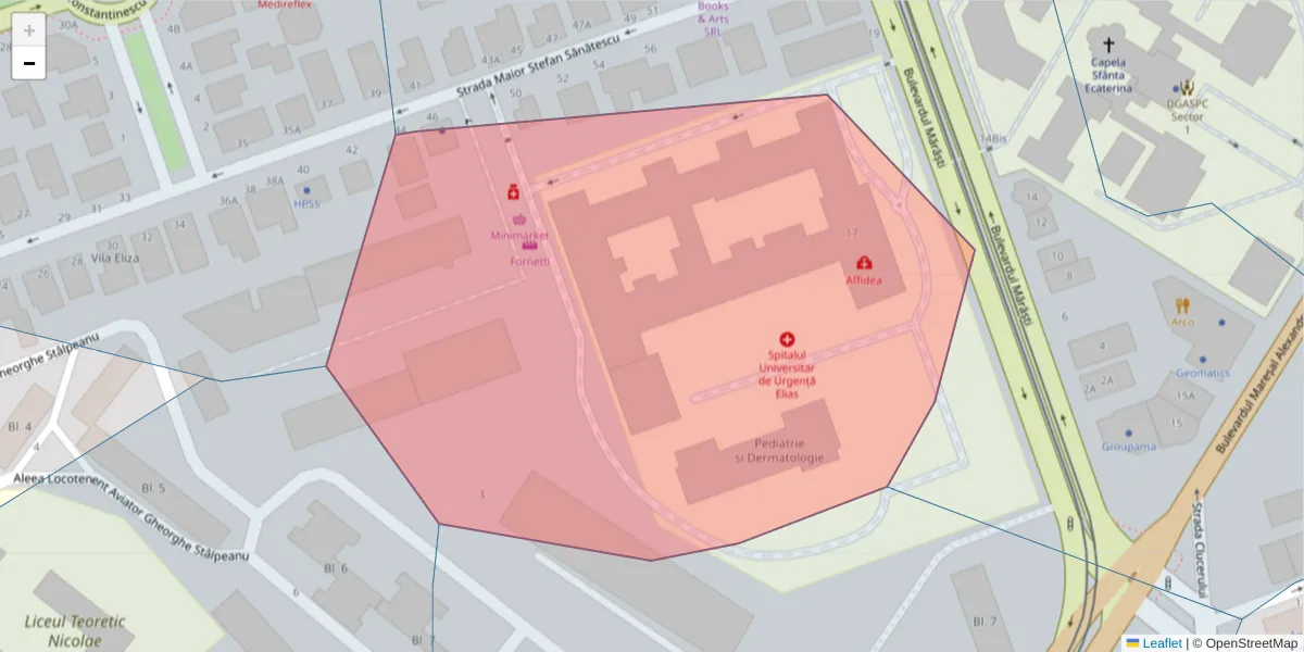 Hartă a codului poștal  și a codurilor poștale învecinate