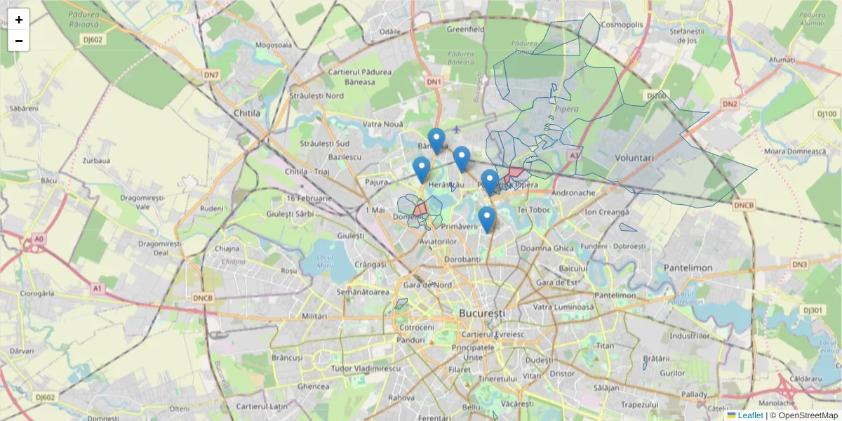 Hartă a codului poștal  și a codurilor poștale învecinate