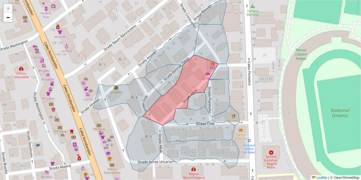 Hartă a codului poștal  și a codurilor poștale învecinate
