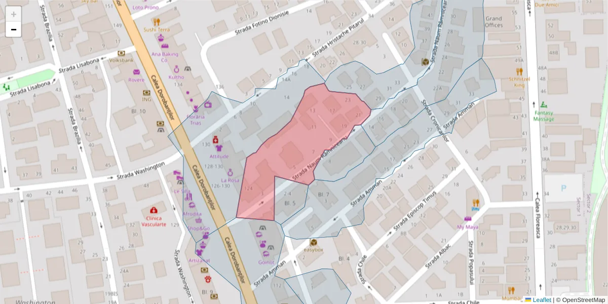 Hartă a codului poștal  și a codurilor poștale învecinate