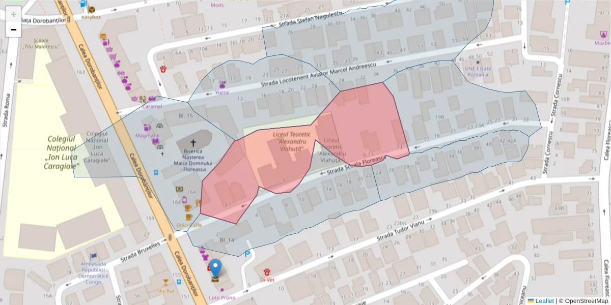 Hartă a codului poștal  și a codurilor poștale învecinate