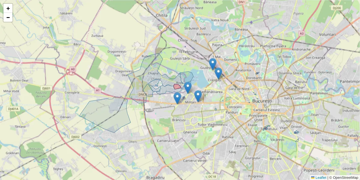 Hartă a codului poștal  și a codurilor poștale învecinate