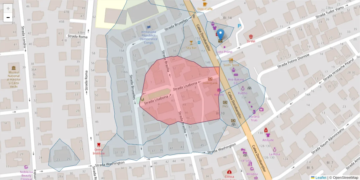 Hartă a codului poștal  și a codurilor poștale învecinate