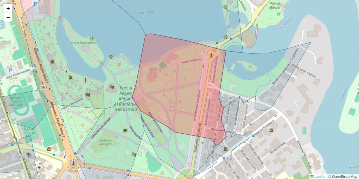 Hartă a codului poștal  și a codurilor poștale învecinate