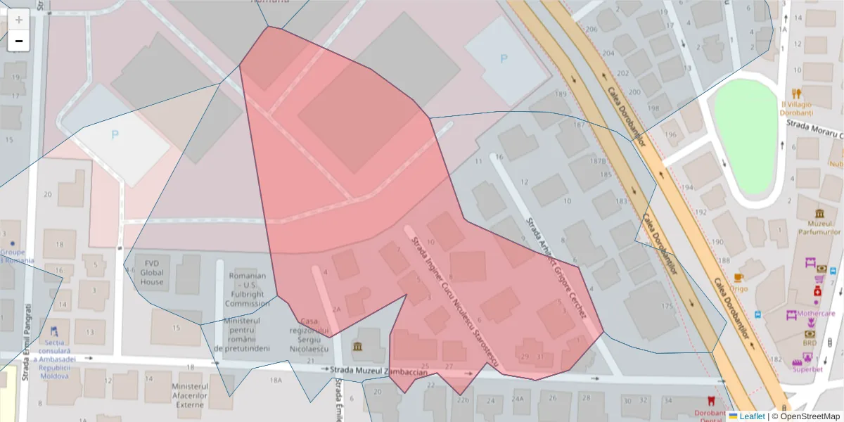 Hartă a codului poștal  și a codurilor poștale învecinate