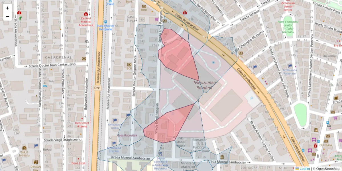 Hartă a codului poștal  și a codurilor poștale învecinate