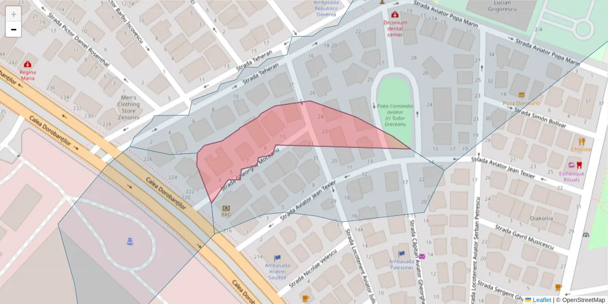 Hartă a codului poștal  și a codurilor poștale învecinate