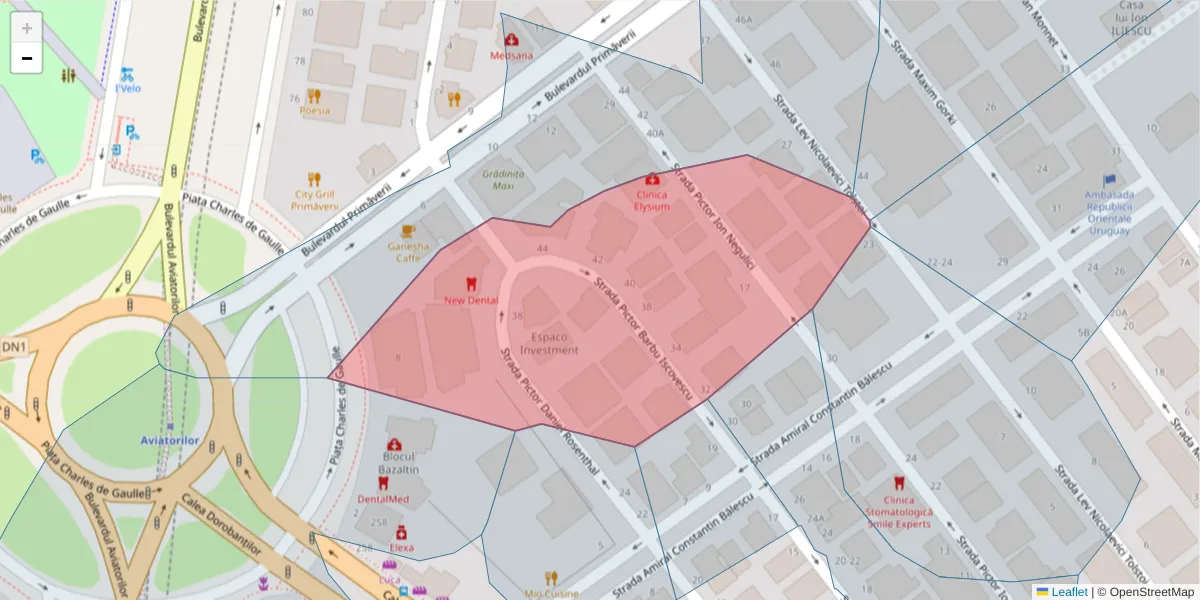 Hartă a codului poștal  și a codurilor poștale învecinate