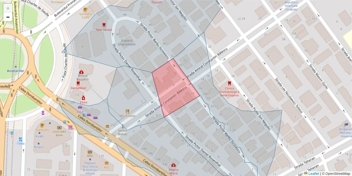 Hartă a codului poștal  și a codurilor poștale învecinate