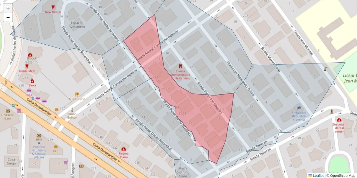 Hartă a codului poștal  și a codurilor poștale învecinate