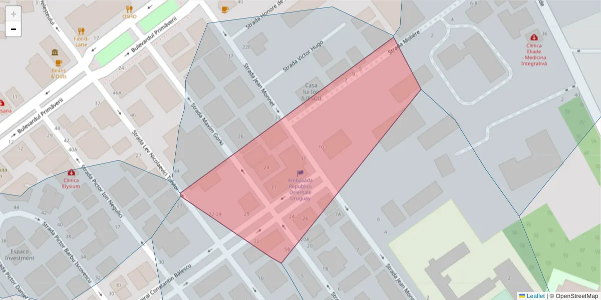 Hartă a codului poștal  și a codurilor poștale învecinate