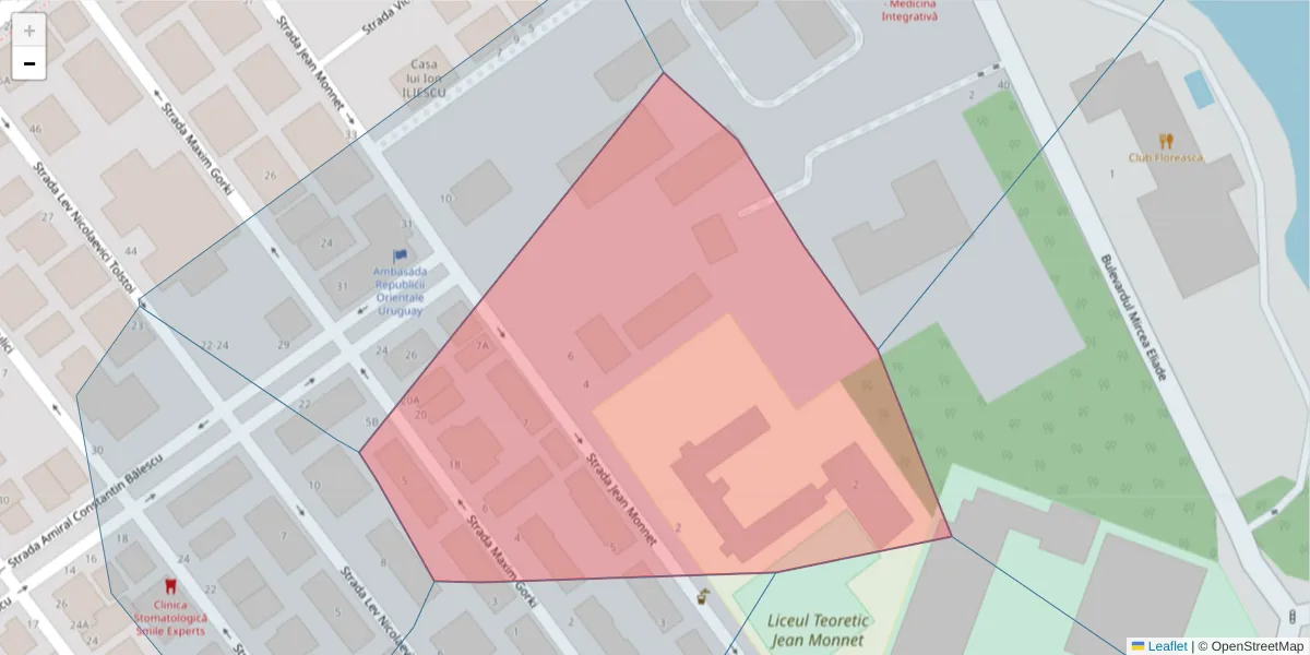 Hartă a codului poștal  și a codurilor poștale învecinate