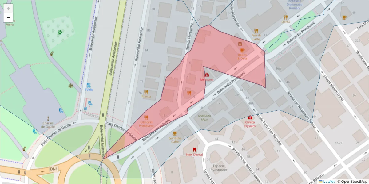 Hartă a codului poștal  și a codurilor poștale învecinate